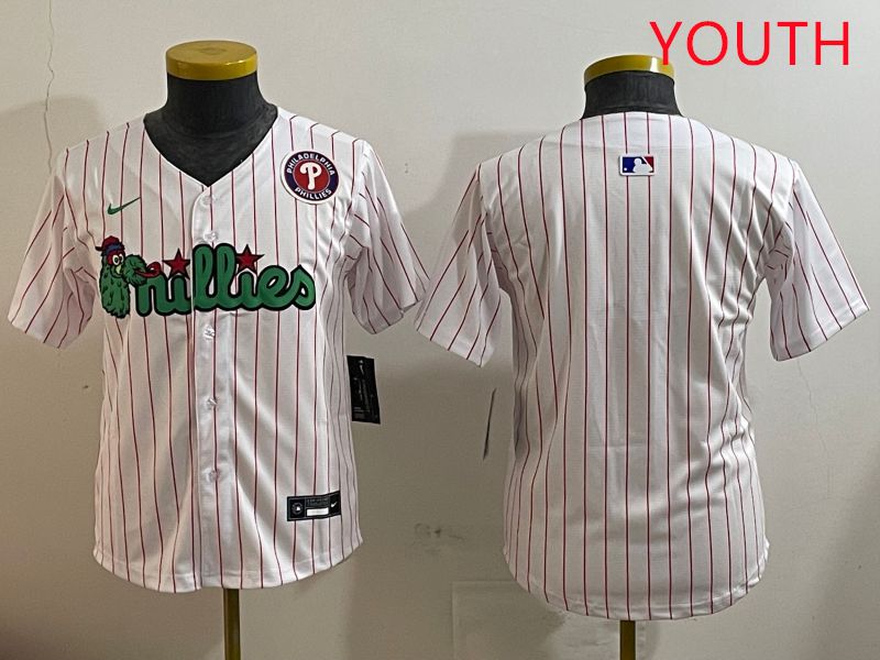 Youth Philadelphia Phillies Blank White three generations Joint Name Nike 2025 MLB Jersey style 3->youth mlb jersey->Youth Jersey